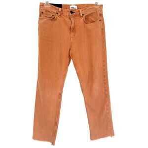 ASKK NY Women’s Mid-Rise Straight Leg Cropped Rust Denim Jeans Size 29 Cotton ￼